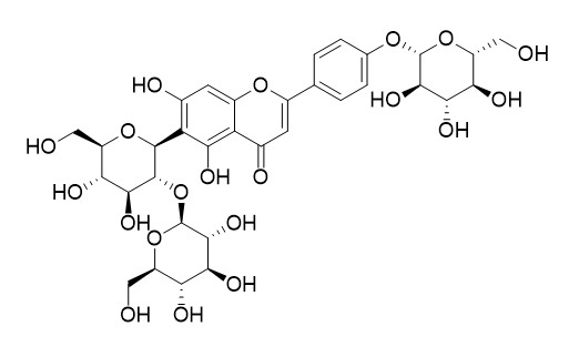 Isosaponarin 2''-O-glucoside (Isovitexin-2''-4'-di-O-beta-D-glucoside)
