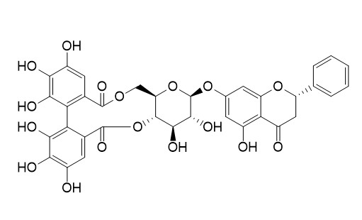 Pinocembrin 7-O-(4,6-hexahydroxydiphenoyl)-beta-D-glucose