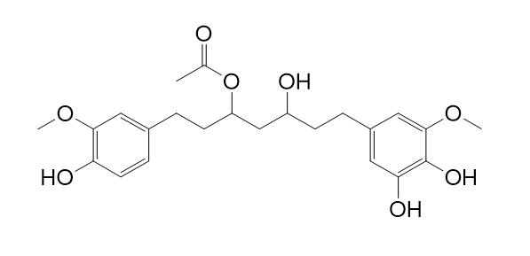 1-(3-Methoxy-4-hydroxyphenyl)-3-acetoxy-5-hydroxy-7-(3,4-dihydroxy-5-methoxyphenyl)heptane