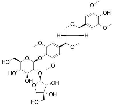 (-)-Syringaresinol 4-(2''-apiosylglucoside)